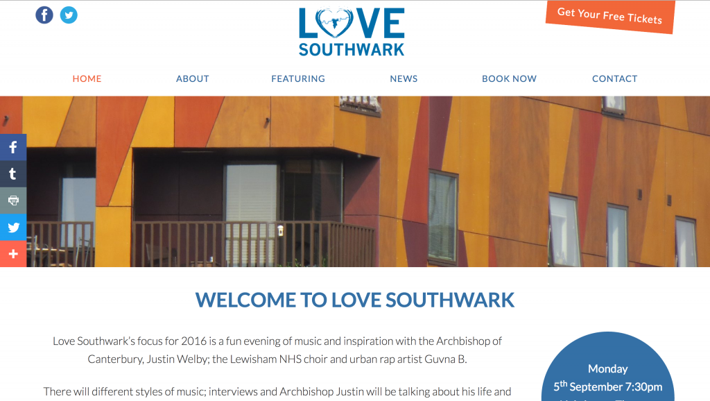 Template Charity Website - Love Southwark
